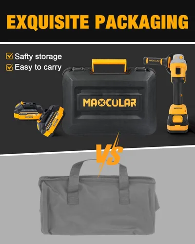 Vista 7 de Amoladora angular inalámbrica de 4-1/2 pulgadas a 5 pulgadas, herramienta de amoladora de batería de 2 x 4.0 AH, amoladora eléctrica sin escobillas