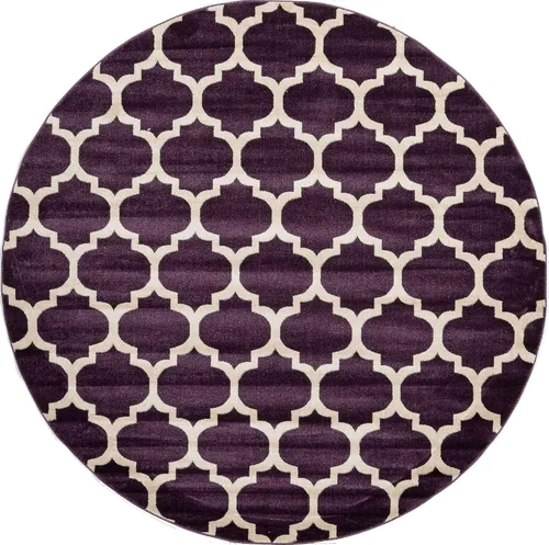 Vista 384 de Unique Loom Trellis Collection - Alfombra de área de Filadelfia, rectangular de 2 pies 2 pulgadas x 3 pies, color morado y marfil
