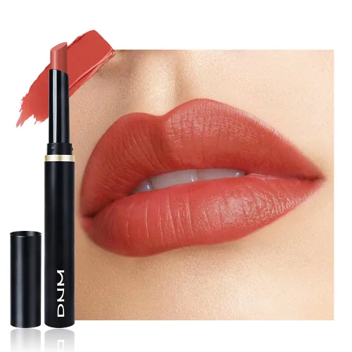 Vista 12 de evpct Lápiz labial líquido mate rojo caramelo con aceite de labios, acabado brillante, lápiz labial 2 en 1, resistente al agua de larga duración