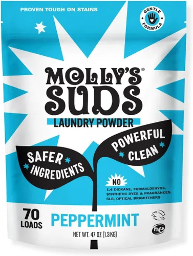 Vista 16 de Molly's Suds Detergente en polvo original para ropa Detergente limpio para ropa en polvo para pieles sensibles Ingredientes simples y eficaces