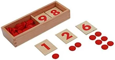 Adena Montessori Tarjetas y contadores - Juegos de matemáticas y juguetes para contar números de enseñanza