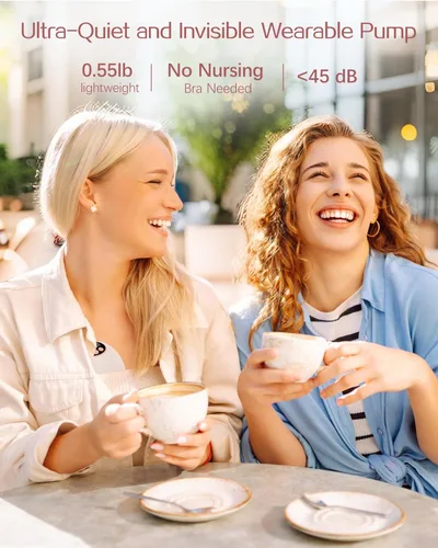 Vista 7 de Extractor de leche calentado manos libres, lactancia materna portátil con base calentada promueve la producción de leche y comodidad cálida