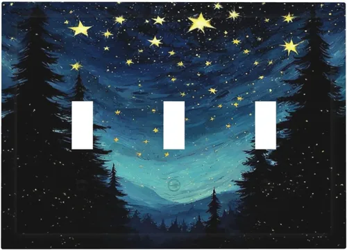 Vista 48 de Cubiertas de tomacorrientes, mármol negro y dorado, hojas blancas doradas, 1 palanca, 1 combinación basculante, placa decorativa de pared, placa