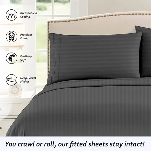 Vista 162 de Juego de sábanas para autocaravana tamaño individual (39 x 75) – 100% algodón egipcio, suave y refrescante, sábana bajera de 16 pulgadas