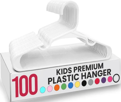 Vista 17 de Utopia Home Paquete de 20 Perchas para Niños - Perchas de Plástico para Bebé de 11.5 Pulgadas para Armario - Perchas para Niños para Ropa y Percha