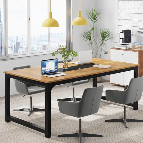 Vista 237 de Tribesigns - Escritorio moderno para computadora, 70.8 x 35.4 pulgadas, escritorio ejecutivo grande de oficina, mesa de estudio, estación de trabajo