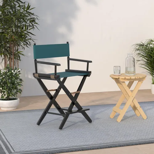 Vista 2 de American Trails - Silla de director extra ancha de 24 pulgadas, marco negro con lienzo verde cazador, altura de mostrador