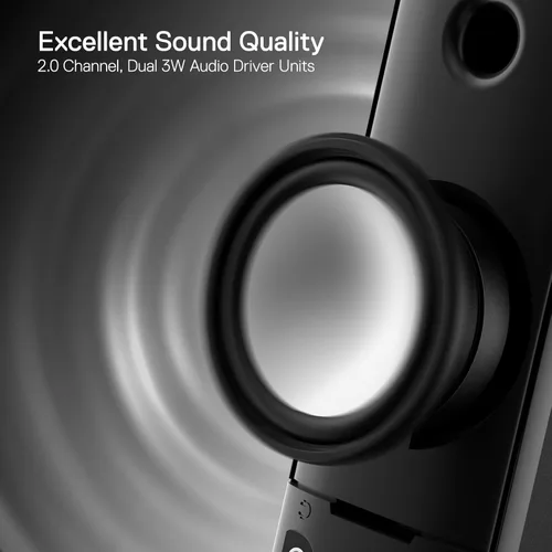 Vista 3 de Redragon GS550 - Altavoces para juegos de PC, barra de sonido de computadora de escritorio de 2.0 canales con tamaño maniobrable compacto, conector