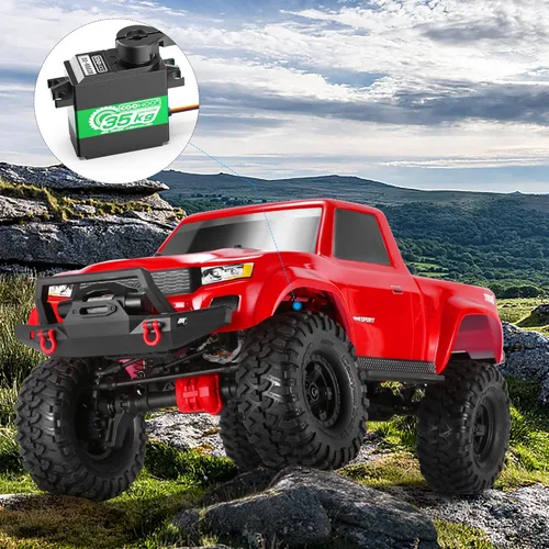 Vista 6 de COOWOO Motor sin núcleo de alto par de 77.2 lbs Servo Metal Gear Digital y acero inoxidable Servo Arduino Servo para bricolaje robótico, coche RC