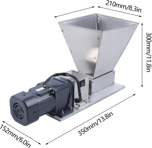 Vista 5 de Molinillo eléctrico de grano de 110 V, trituradora de 2 rodillos, trituradora de malta resistente, trituradora de granos de cerveza casera