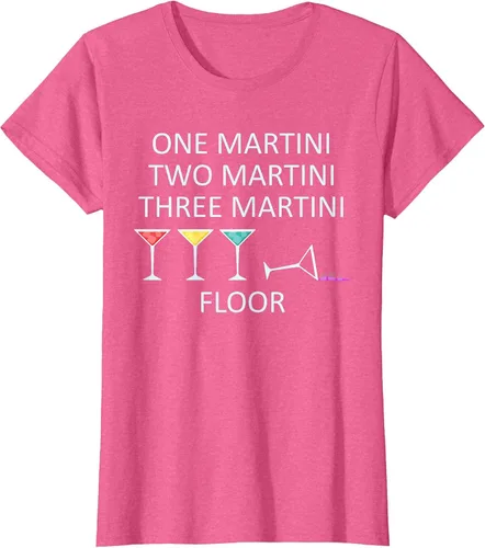 Vista 21 de Funny Bartender One Two Three Martini Floor Cocktail T-Shirt Asphalt Grey