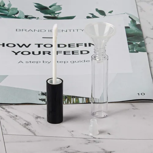 Vista 6 de GTHER 10 recipientes vacíos de brillo de labios de 0.3 fl oz con varita, botellas de bálsamo labial recargables, contenedor de muestra de lápiz