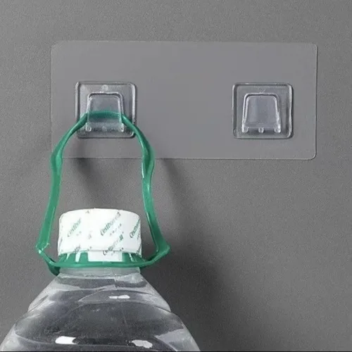 Vista 3 de 4 calcomanías adhesivas de repuesto para cesta de metal plana, ganchos autoadhesivos para cesta de lavandería montada en la pared, estante