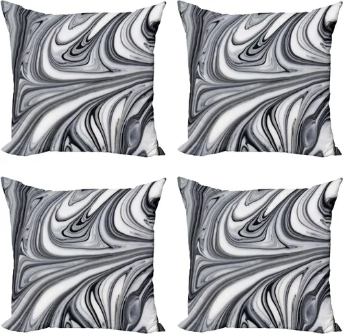 Vista 6 de Ambesonne Paquete de 4 fundas de cojín navideñas con cinta, ilustración de imagen de deseos navideños, impresión digital moderna de doble cara, 16