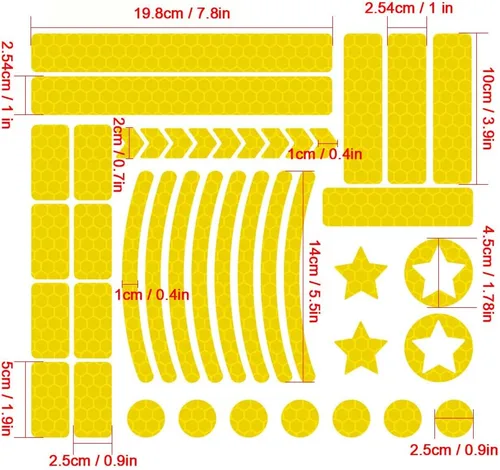 Vista 2 de 42 calcomanías reflectantes a rayas de automóvil, calcomanías reflectantes para llantas de rueda, calcomanías de bicicleta para bicicletas