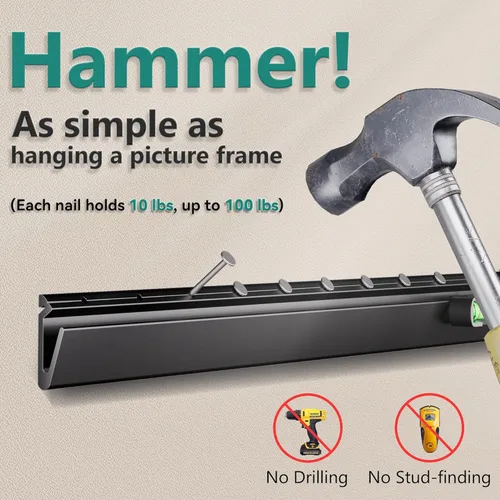 Vista 2 de Auoace No Drill Drywall TV Wall Mount for 22 to 55 inch Small TV, up to 100 LBS, 1.1" Low Profile, No Stud Design, Easy Install with All Hardware