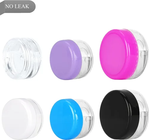 Vista 4 de 25 piezas 10 gramos de contenedores de muestra, tarros vacíos de 10 ml con tapas, pequeños contenedores cosméticos, tarros de muestra mini con 2