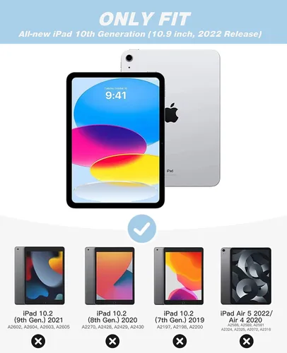 Vista 2 de ZryXal Funda para iPad (A16) iPad de 10 generación 11 pulgadas 202510.9 pulgadas 2022 con soporte para lápices, funda inteligente con parte trasera