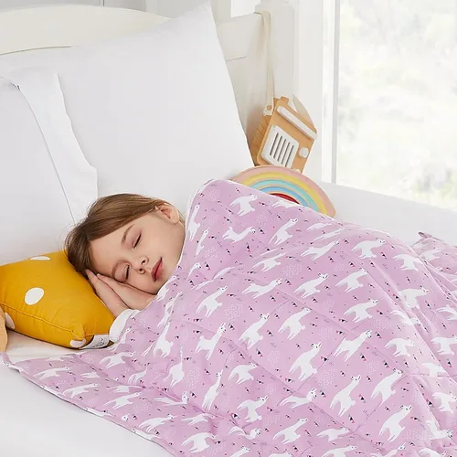 Vista 30 de HOSUKKO - Manta con peso, manta pesada color gris de 5 libras, manta transpirable (36 x 48 pulgadas, 5 libras)