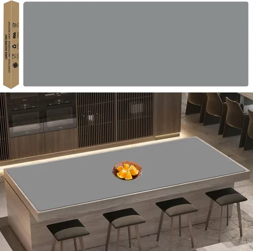 Vista 32 de Alfombrillas de silicona extra gruesas de 2MM para encimera de cocina (47.2"x23.6"x0.08"), alfombrilla resistente al calor más grande para isla