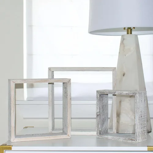 Vista 5 de BarnwoodUSA - Estantería de madera para colgar 100 % madera reciclada, Madera, cuadrado