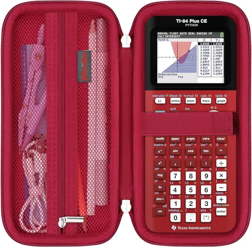 Vista 14 de Elonbo Funda de transporte para calculadora gráfica a color Texas Instruments TI-84 Plus CE/TI-84 Plus/TI-83 Plus/TI-83 Plus CE, bolsillo de malla