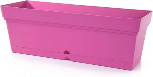 Vista 12 de Mintra - Macetero de ventana para uso en interiores y exteriores, macetas rectangulares con platillos y agujeros de drenaje, macetas decorativas