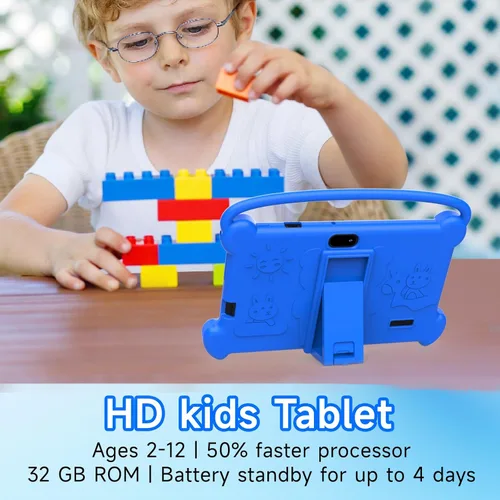 Vista 8 de Tablet infantil de 7 pulgadas 3-9 para niños, 32 GB de ROM para niños pequeños con funda a prueba de golpes, software Android para niños instalado