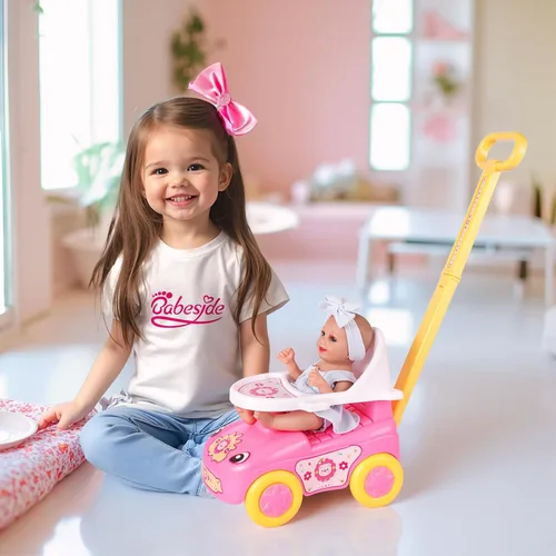 Vista 5 de BABESIDE Accesorios para muñecas, cochecito de muñeca para muñecas pequeñas de 12 a 15 pulgadas, cochecito de muñeca, adecuado para muñecas de 12