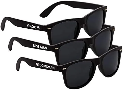 Vista 2 de LADYHOME 7 lentes de sol de regalo de boda para novio mejor hombre padrino de boda