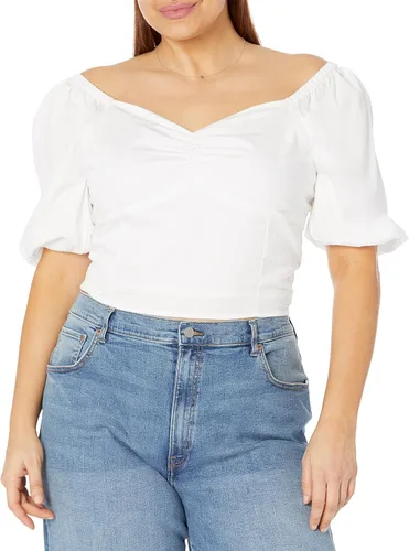 Vista 4 de The Drop Womens Annie Sweetheart Neckline Puff-Sleeve Smocked Back Top