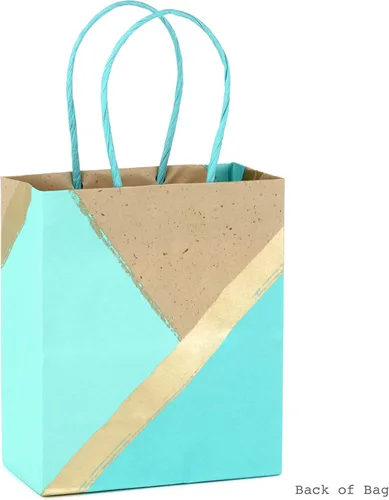 Vista 6 de Hallmark Bolsas de regalo pequeñas de papel de 6 pulgadas (paquete de 8 unidades, papel kraft, turquesa y menta) para Navidad, cumpleaños, bodas