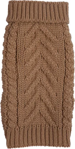 Suéter superabrigado para perro, con cuello alto, de fabdog, Camel