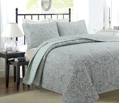 Vista 22 de Cozy Line Home Fashions Moorea - Juego de ropa de cama reversible de microfibra con retazos, gris, amarillo, coral, azul aguamarina, colcha