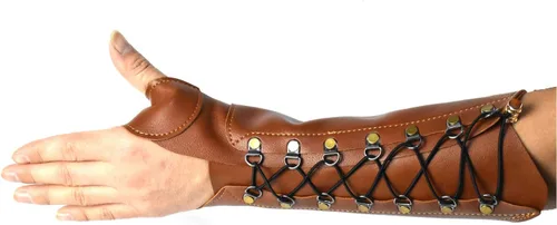 Vista 10 de PU cuero tiro con arco protector de brazo protector de mano de arco largo caza tiro