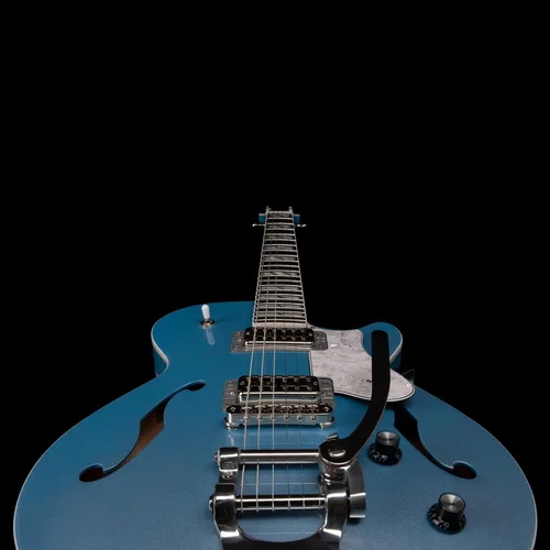 Vista 3 de Godin Guitarra eléctrica semihueca de 6 cuerdas, derecha, azul imperial, completa (051595)
