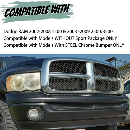 Vista 4 de HECASA Valancia deflectora de aire para parachoques inferior Compatible con Dodge RAM 2002-2008 1500/2003-2009 2500 3500 Reemplazo para CH1090125