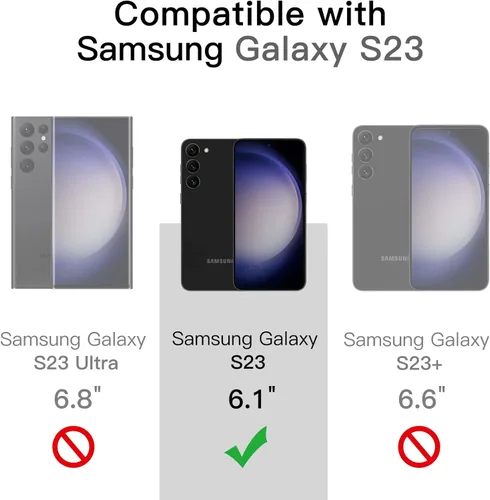 Vista 2 de JETech Funda para Samsung Galaxy S23 5G de 6.1 pulgadas, no amarillenta a prueba de golpes, funda protectora para teléfono, parte trasera de Negro