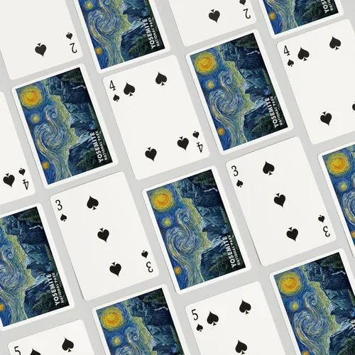 Vista 4 de Lantern Press Yosemite National Park, California, Starry Night, 52 Playing Cards for Adults, Poker Size Card Deck