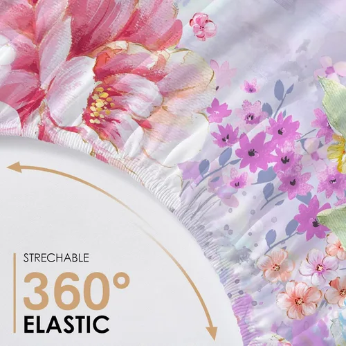 Vista 64 de YIYEA Sábana bajera ajustable de microfibra de doble cepillado de alta calidad, tamaño individual, sábana bajera ultra suave, encogimiento, Blanco