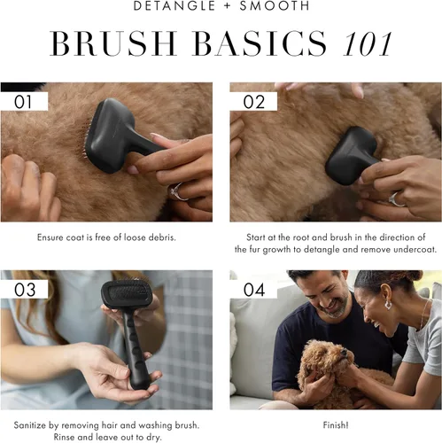 Vista 3 de Tweezerman Dog and Cat Slicker Brush for Pets, Grooming Brush with Coated Bristles to Prevent Scratching and Ergonomic Handle