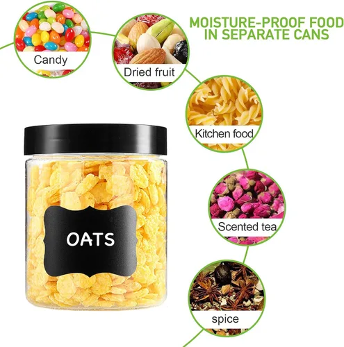 Vista 7 de Paquete de 32 tarros de plástico con tapas, tarros de plástico de 8 onzas, recipientes de limo transparente, tarros de almacenamiento redondos a