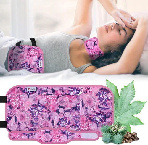 Vista 8 de Paquete de aceite de ricino reutilizable orgánico para desintoxicación del hígado, menos desorden, correa elástica, algodón suave, antifugas