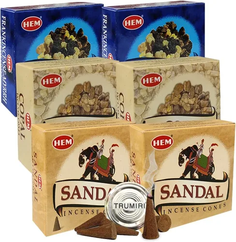 Vista 17 de Atrae Dinero Good Fortune Gold Rain - Paquete variado de conos y soporte de lluvia de Hem Trumiri Insense Insence