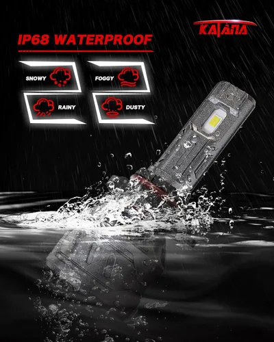 Vista 7 de KATANA Bombillas 9005, bombilla HB3, 400% de brillo, 6500 K, color blanco, enchufar y usar, bombillas antiniebla de tamaño mini de 2