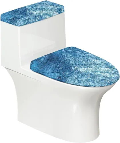 Vista 28 de Juego de 2 fundas de tapa de inodoro y cubierta de tanque de mármol, decoración blanca para decoración de baño, lavable a máquina, fácil de limpiar