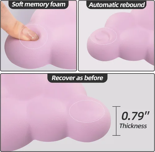 Vista 6 de Juego de reposamuñecas de teclado de espuma viscoelástica y soporte de muñeca Cloud Mouse para aliviar el dolor de escritura, suave, lindo