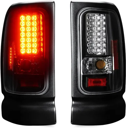 Tresound Luz trasera LED para Dodge Ram 1500 1994-2001, Ram 2500 3500 1994-2002, montaje de luz trasera cromada, lente transparente