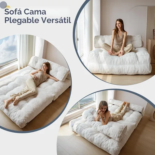 Vista 3 de MAXYOYO Sofá Cama Plegable, Silla Convertible para Dormir con Almohada Colchón Plegable con Soporte para la Espalda, Silla Cama Plegable Portátil
