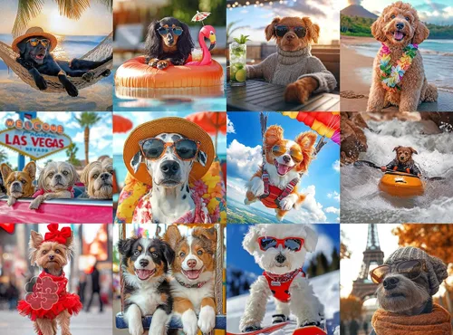 Vista 9 de Lucky Puzzles - Perros en el baño: Una cola de inodoro - Rompecabezas de 1000 piezas para adultos Rompecabezas gracioso de perros Rompecabezas